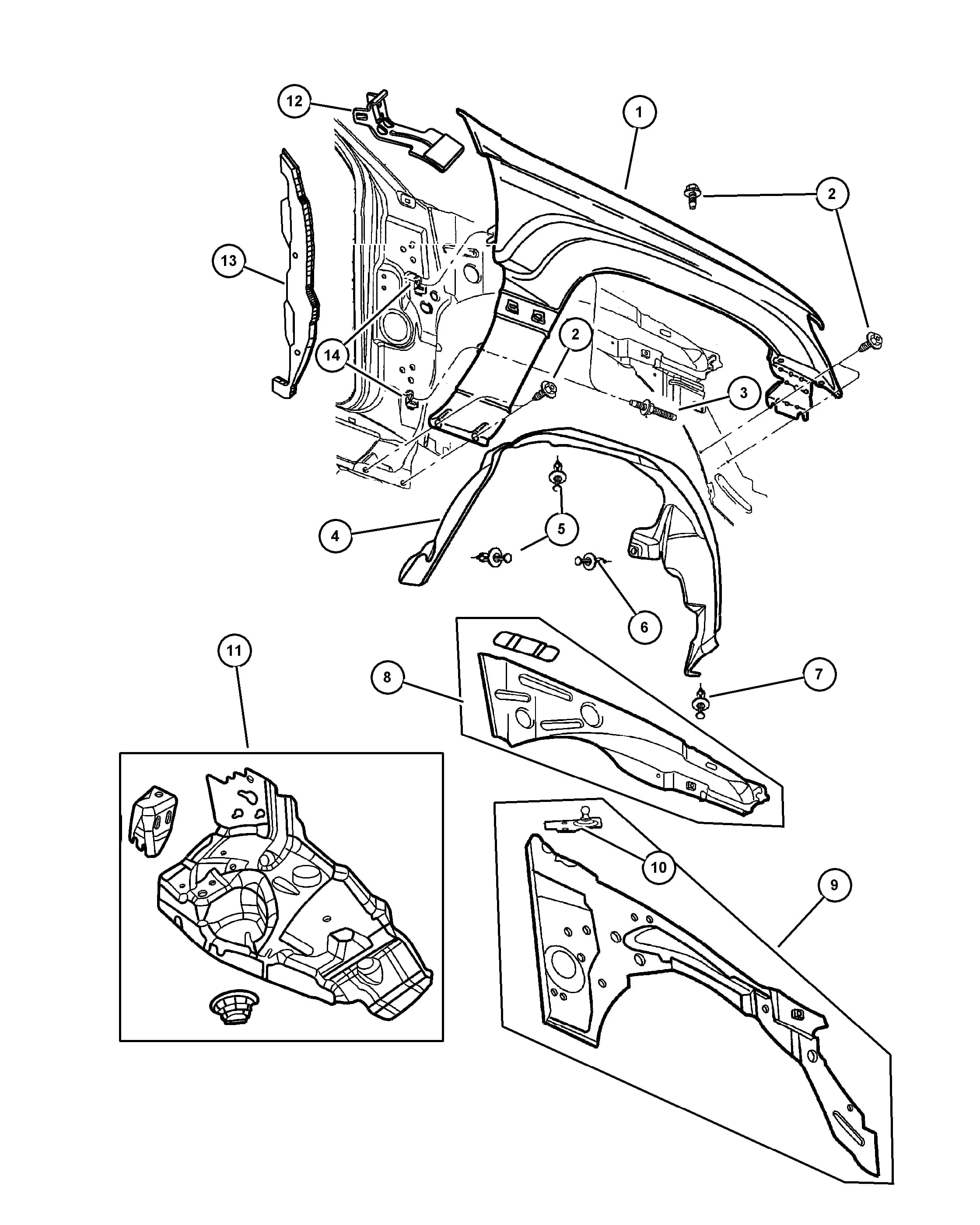 1999 WJ - JEEP GRAND CHEROKEE — SWJ BODY SHEET METAL EXCEPT DOORS › 04 410 FRONT FENDER