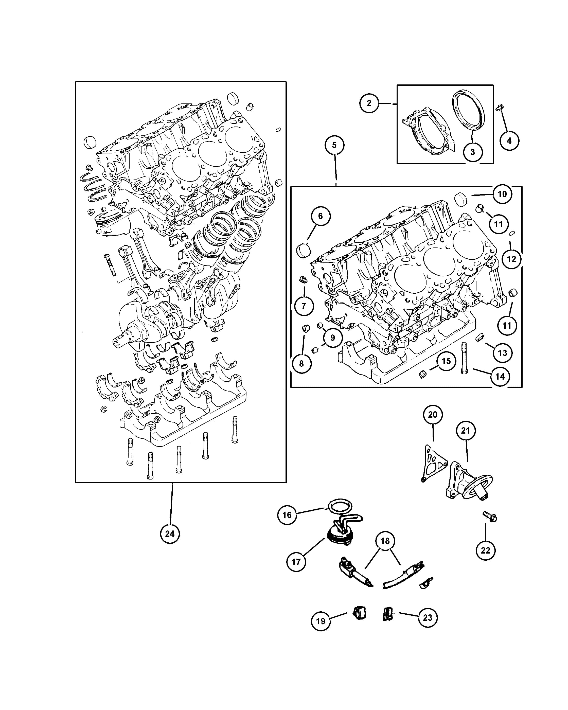 1999 NS - CARAVAN/ VOYAGER/ T&C/ LIMITED — 30L ENGINE 3.0L SIX CYLINDER › 03 310 CYLINDER BLOCK 3.0L EFA ENGINE