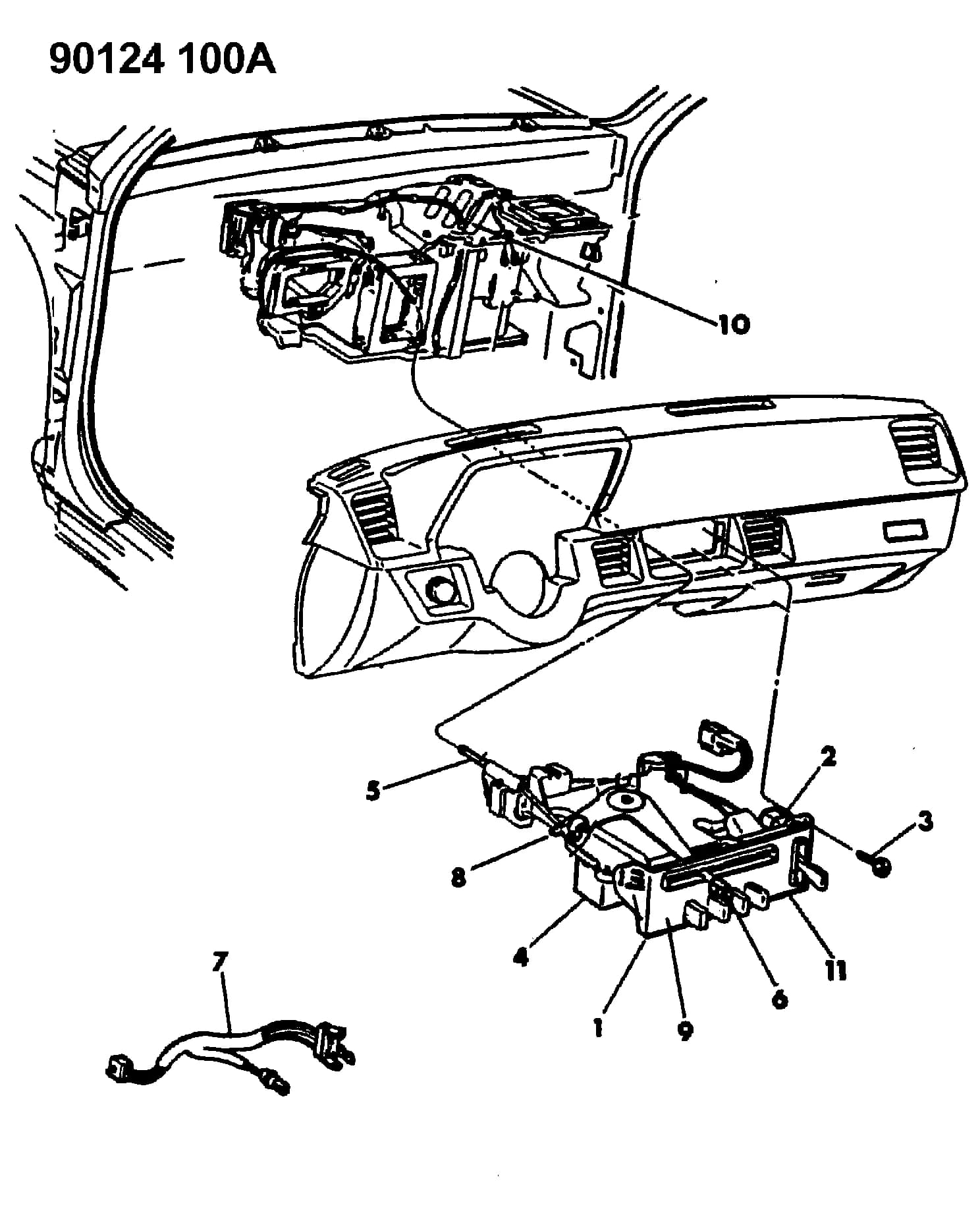 1990 P -PASSENGER (CKD, EXPORT, MEXICO, US) — 24 HEATER & AIR CONDITIONING › 01 1 CONTROLS, HEATER, L,S BODY