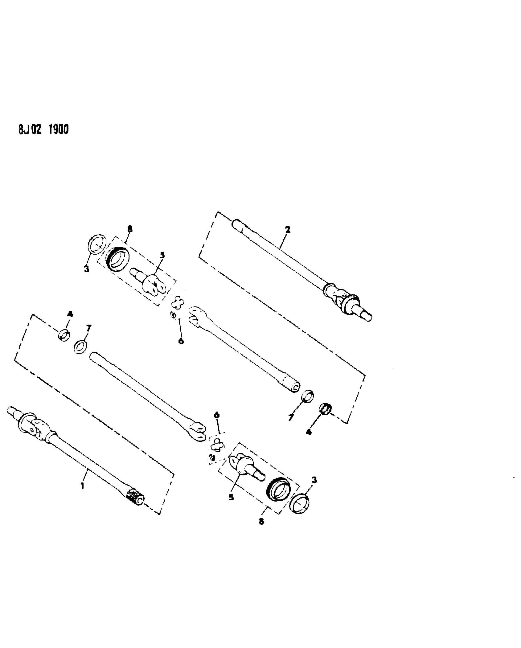 1990 J -JEEP — 2 FRONT SUSPENSION & DRIVE › 19 19 SHAFTS, FRONT AXLE, W/O DISCONNECT 1988-90, CHEROKEE, WAGONEER, COMANCHE