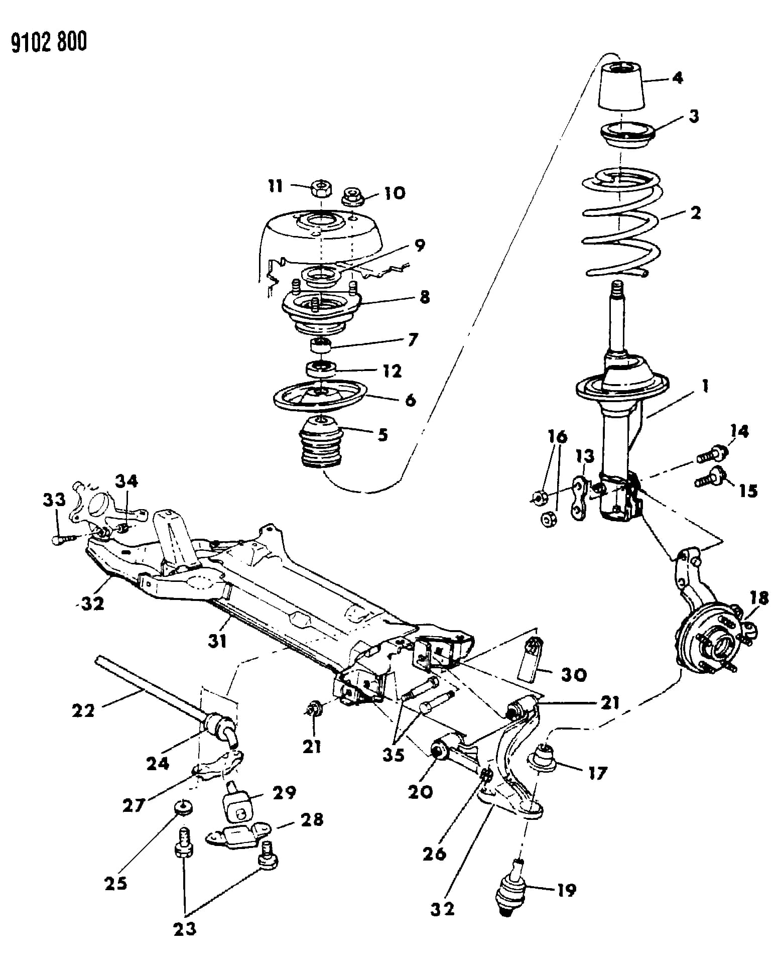 1989 P -PASSENGER (CANADA) — 2 FRONT SUSPENSION & DRIVE › 08 8 SUSPENSION, FRONT, H-BODY