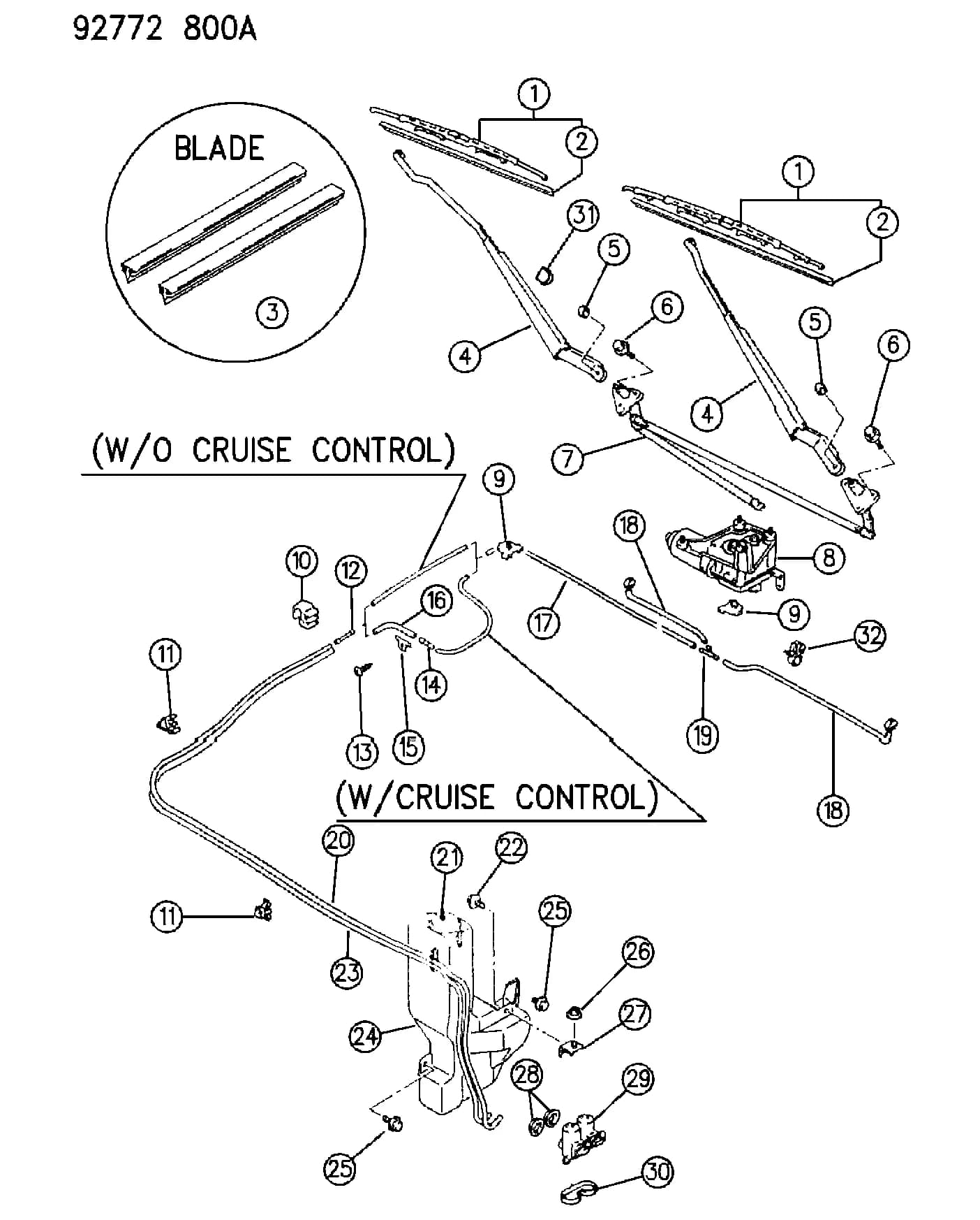 1993 I -IMPORT (CANADA) — 23D BODY - MISCELLANEOUS › 08 8 WINDSHIELD WIPER AND WASHER SYSTEM, CZ-35 COLT WAGON, SUMMIT WAGON