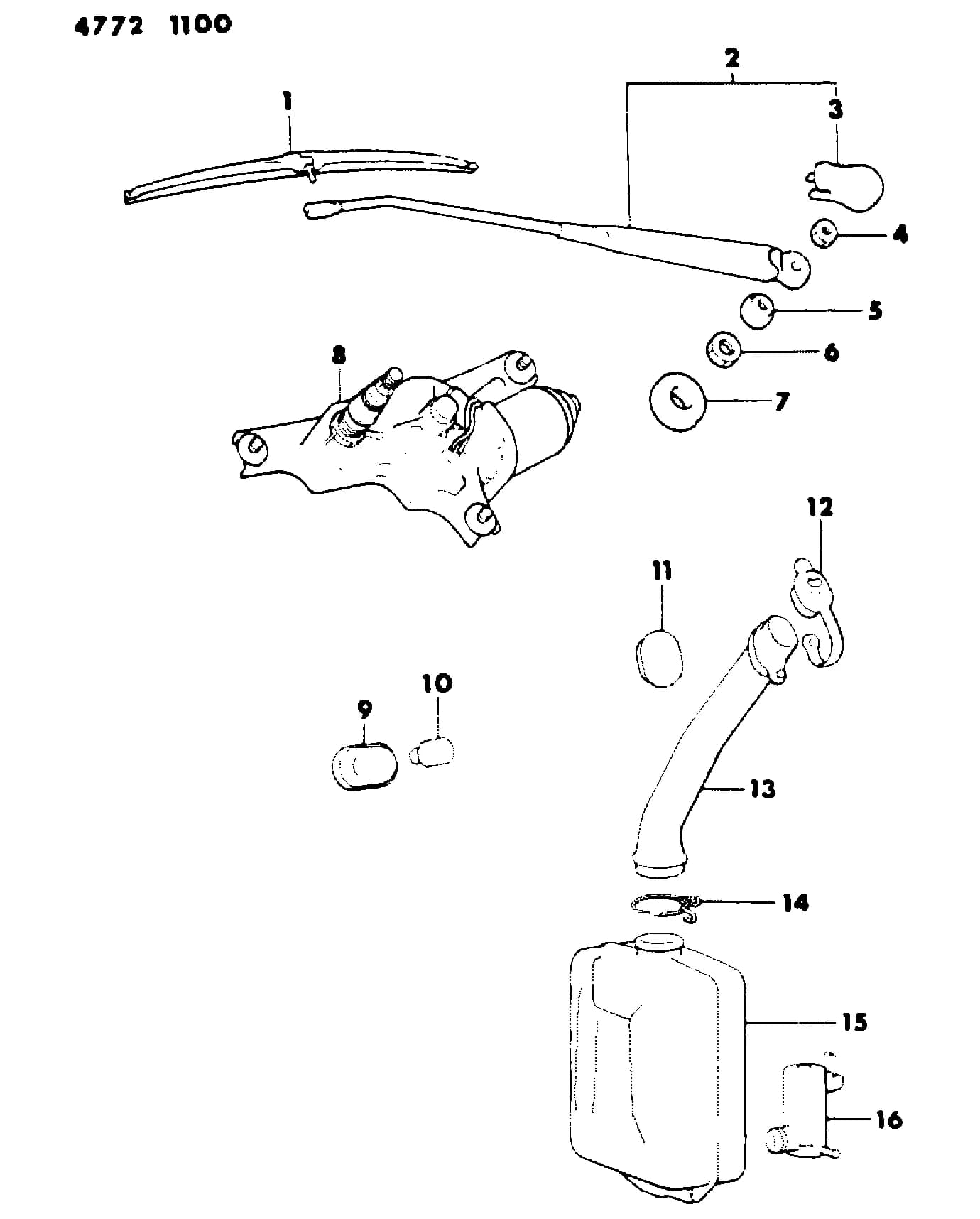 1984 I -IMPORT (CKD, EXPORT, MEXICO, US) (MEXICO) — 23D BODY - MISCELLANEOUS › 11 11 REAR WIPER AND WASHER SYSTEM, 45 - VISTA