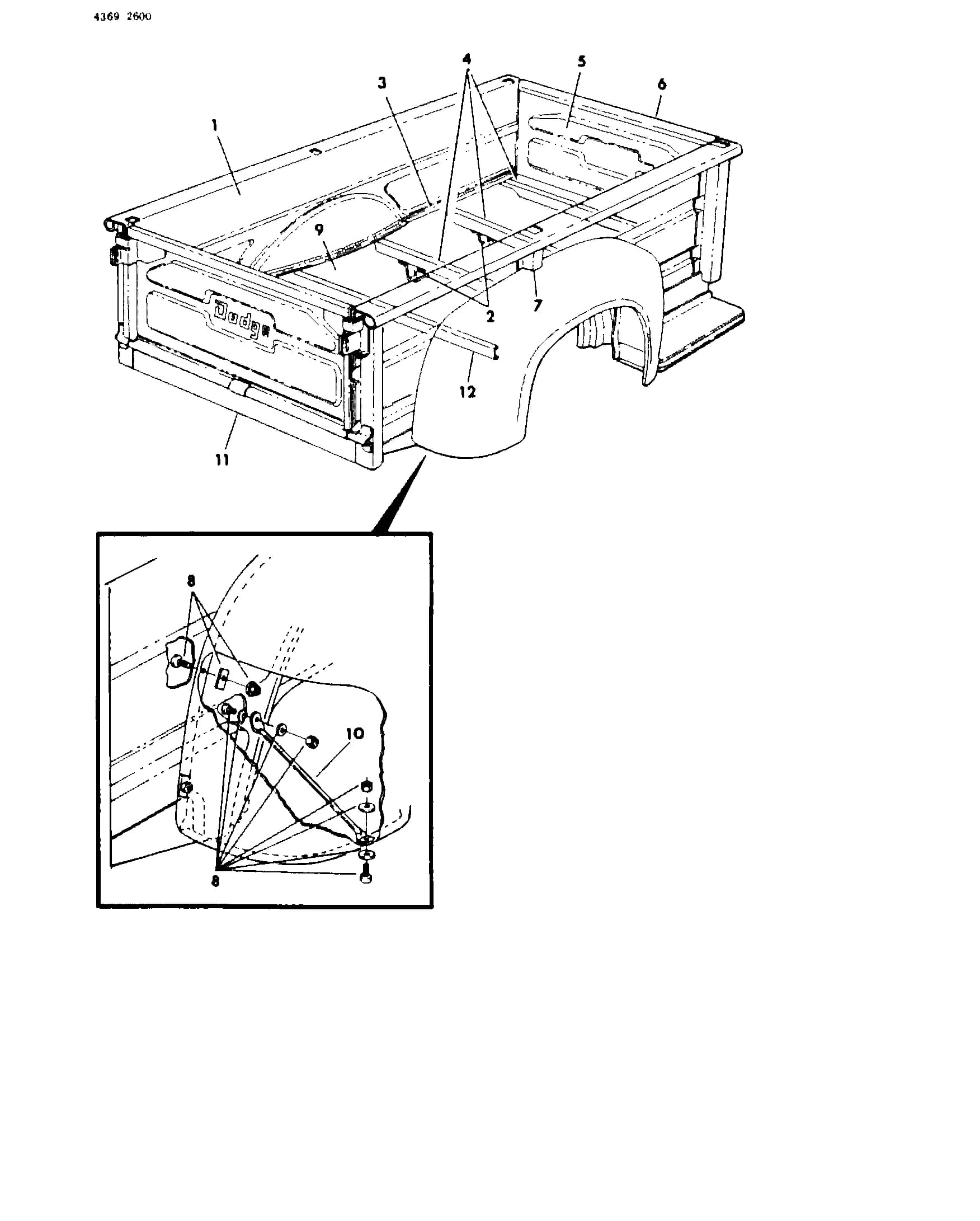 1985 T -TRUCK (CANADA) — 23A BODY - SHEET METAL       EXCEPT DOORS › 23 23 EXPRESS BOX - UTILINE, D1-3 & 5-7
