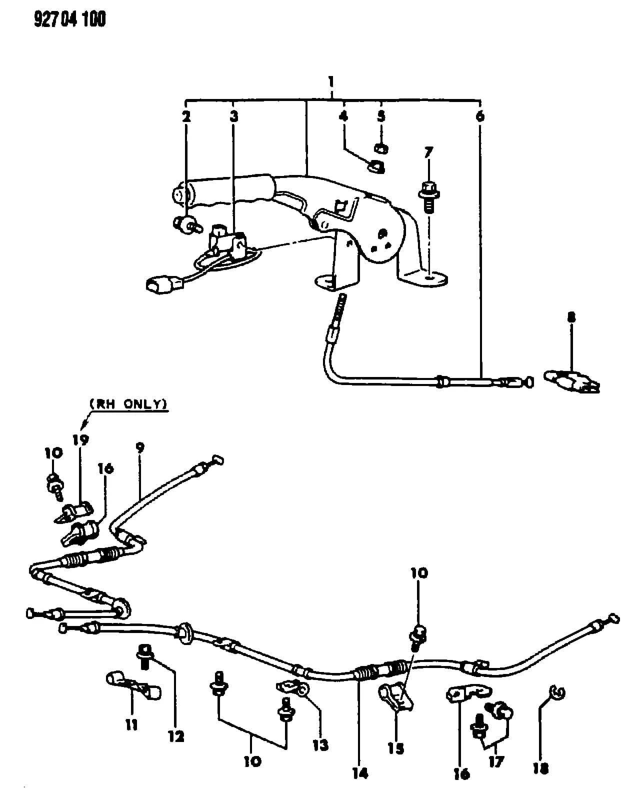 1993 I -IMPORT (CKD, EXPORT, MEXICO, US) — 4 BRAKES, PARKING › 01 1 CONTROLS, PARKING BRAKE, LC 24-COLT, SUMMIT AND LC 41-SUMMIT, (CANADA), 1992