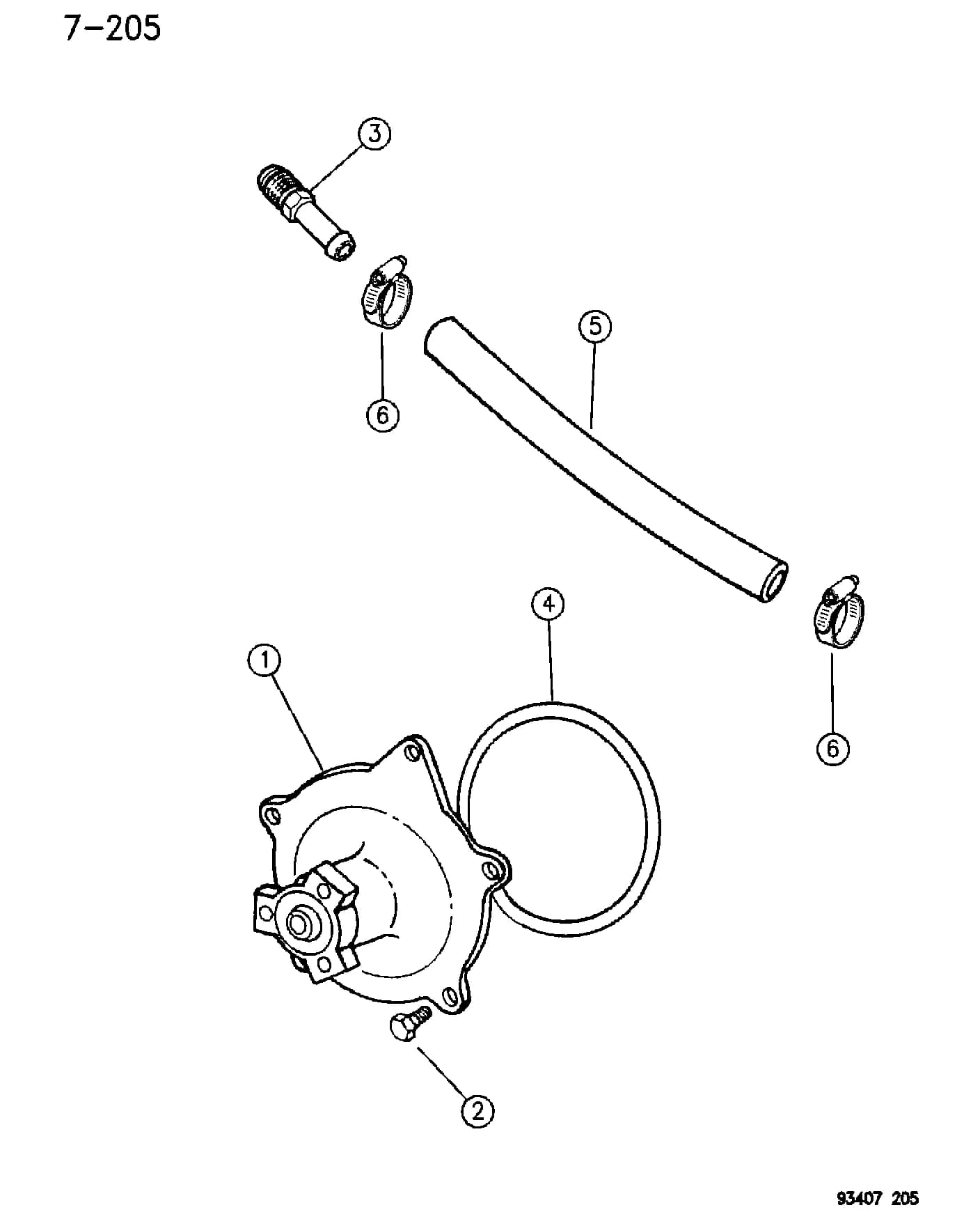 1993 L -CONCORDE/ NEWYORKER/ LHS/ INTREPID/ VISION (MEXICO) — 7 COOLING › 02 2 WATER PUMP AND RELATED PARTS, 3.3L - 3.5L ENGINE, LH BODY