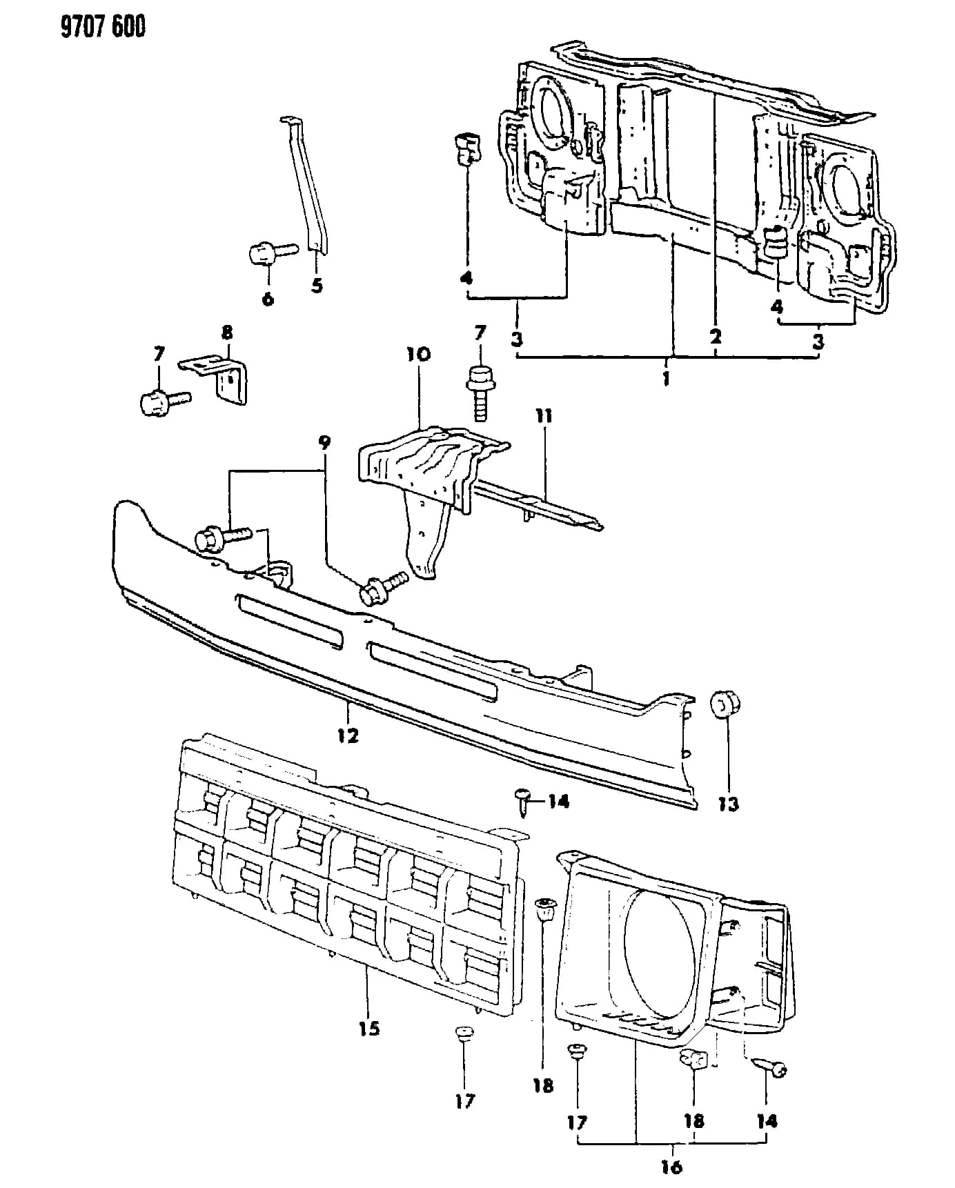 1989 I -IMPORT (CKD, EXPORT, MEXICO, US) — 7 COOLING › 06 6 GRILLE AND RELATED PARTS, 27 4WD - RAIDER