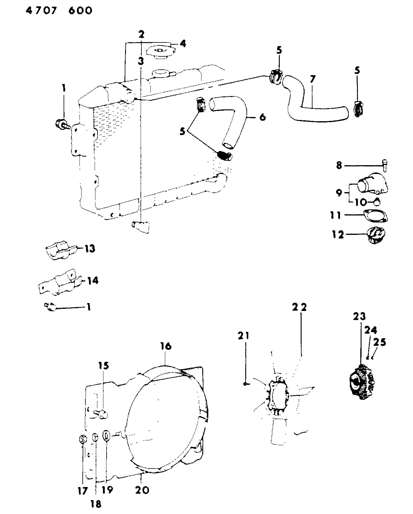 1984 I -IMPORT (CKD, EXPORT, MEXICO, US) (MEXICO) — 7 COOLING › 06 6 RADIATOR AND RELATED PARTS, MODEL 24 RWD - CONQUEST