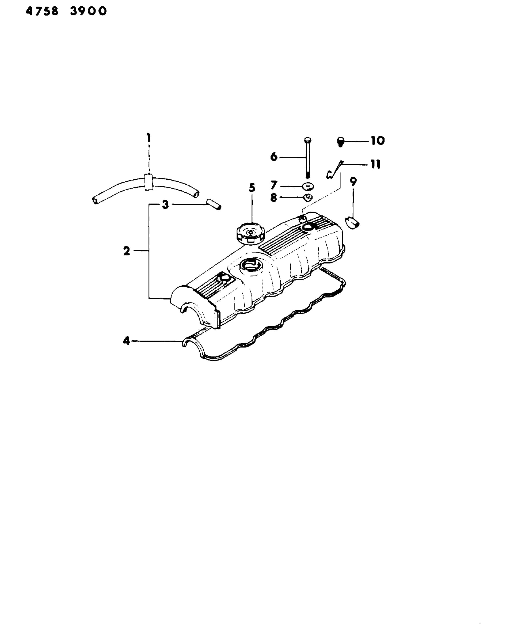 1984 I -IMPORT (CKD, EXPORT, MEXICO, US) (MEXICO) — 9A ENGINE, 4 CYLINDER › 39 39 ROCKER COVER (DIESEL) (27)