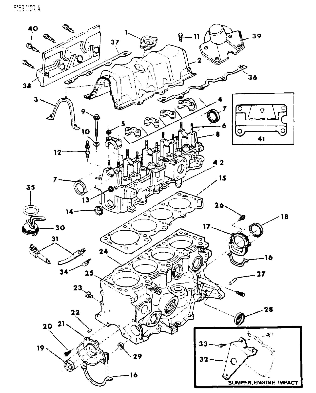 1985 P -PASSENGER (CKD, EXPORT, MEXICO, US) — 9A ENGINE, 4 CYLINDER › 09 9 ENGINE, CYLINDER BLOCK, CYLINDER HEAD, 4 CYLINDER 2.2 L. ENG.M,Z,P,D,C,V,E,T,H,K,J