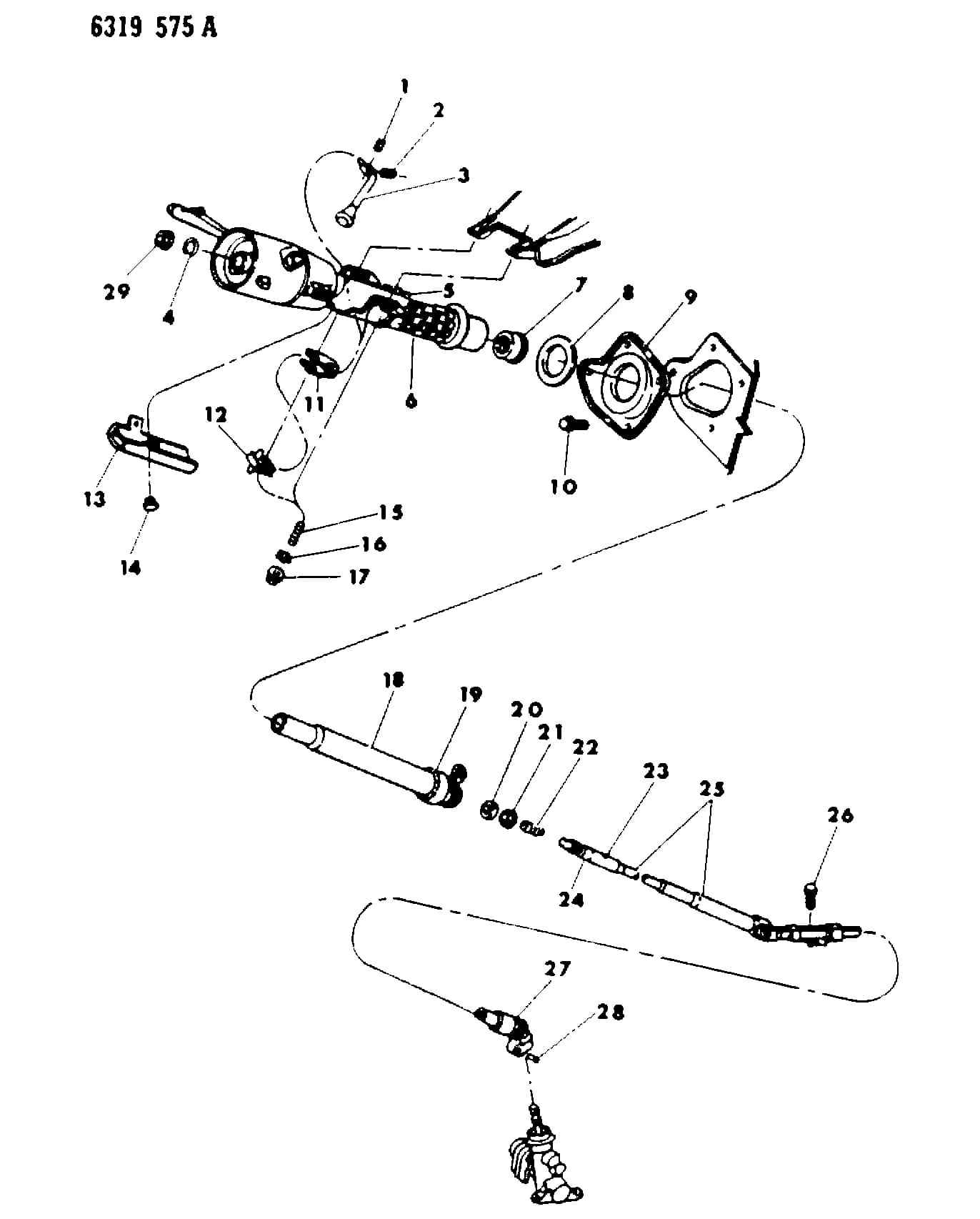 1986 T -TRUCK (CKD, EXPORT, MEXICO, US) — 19 STEERING › 09 9 COLUMN, STEERING, W/O TILT LOWER, N-1,5