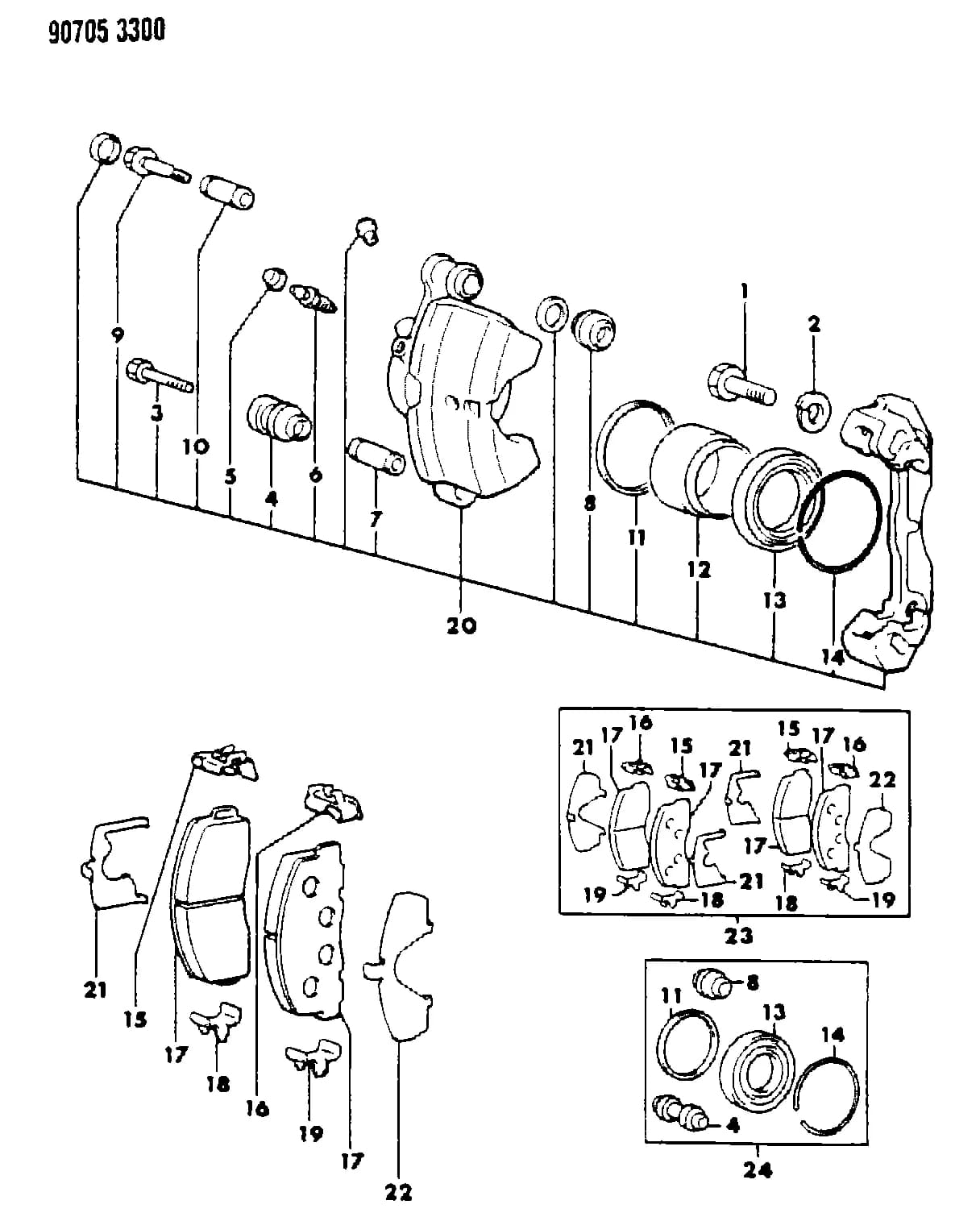 PAD KIT, FRT. BRAKE DISC (GRAY), 1500 CC ENG. *** — 1990 I -IMPORT (CKD, EXPORT, MEXICO, US) — 5 BRAKE, SERVICE › 33 33 BRAKE, FRONT, 41, SUMMIT LC, 1.5L