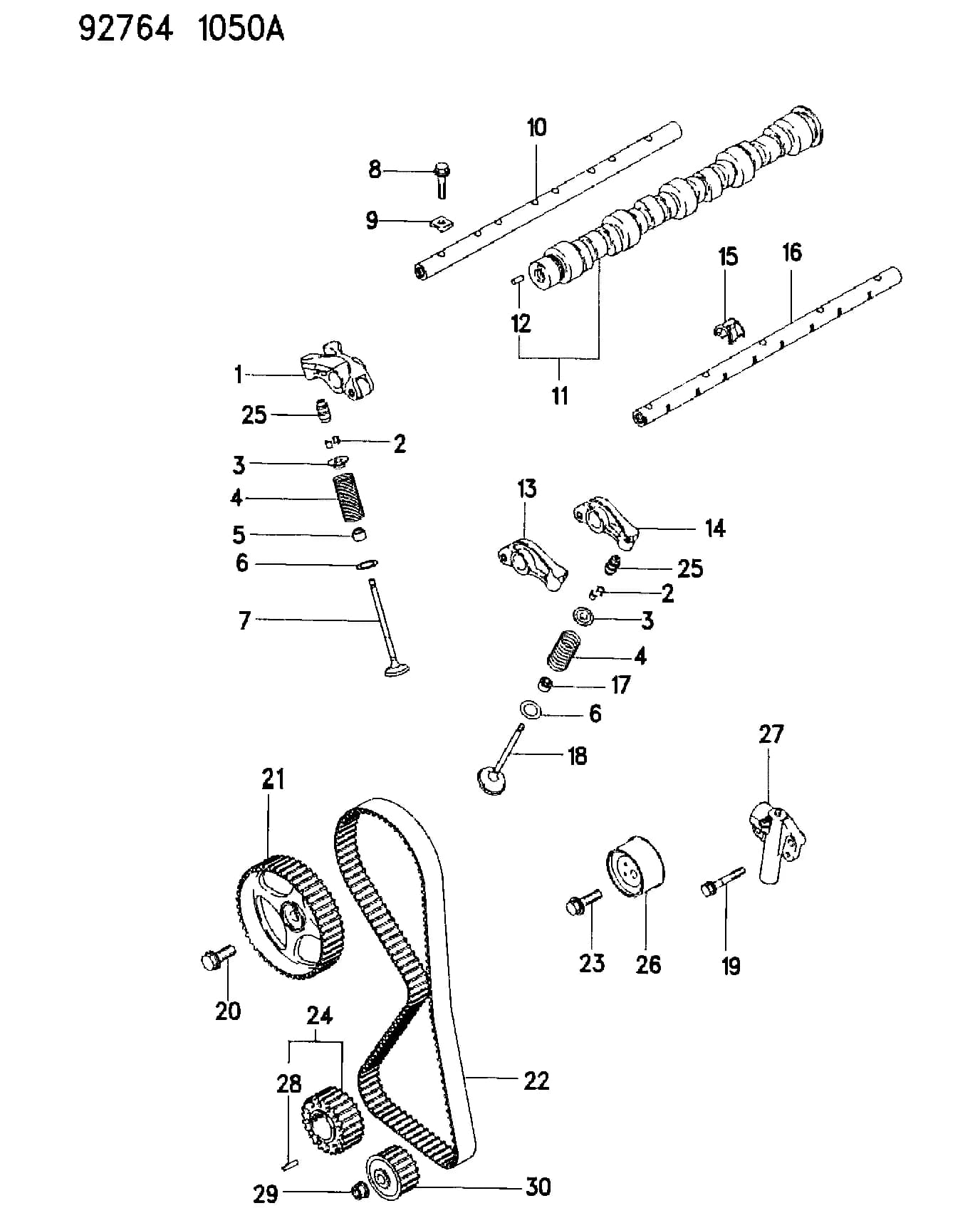 1993 I -IMPORT (CKD, EXPORT, MEXICO, US) — 9C ENGINE, 2.4L › 20 20 CAMSHAFT AND VALVE, 2.4L ENGINE, 1993-94 VISTA CZ