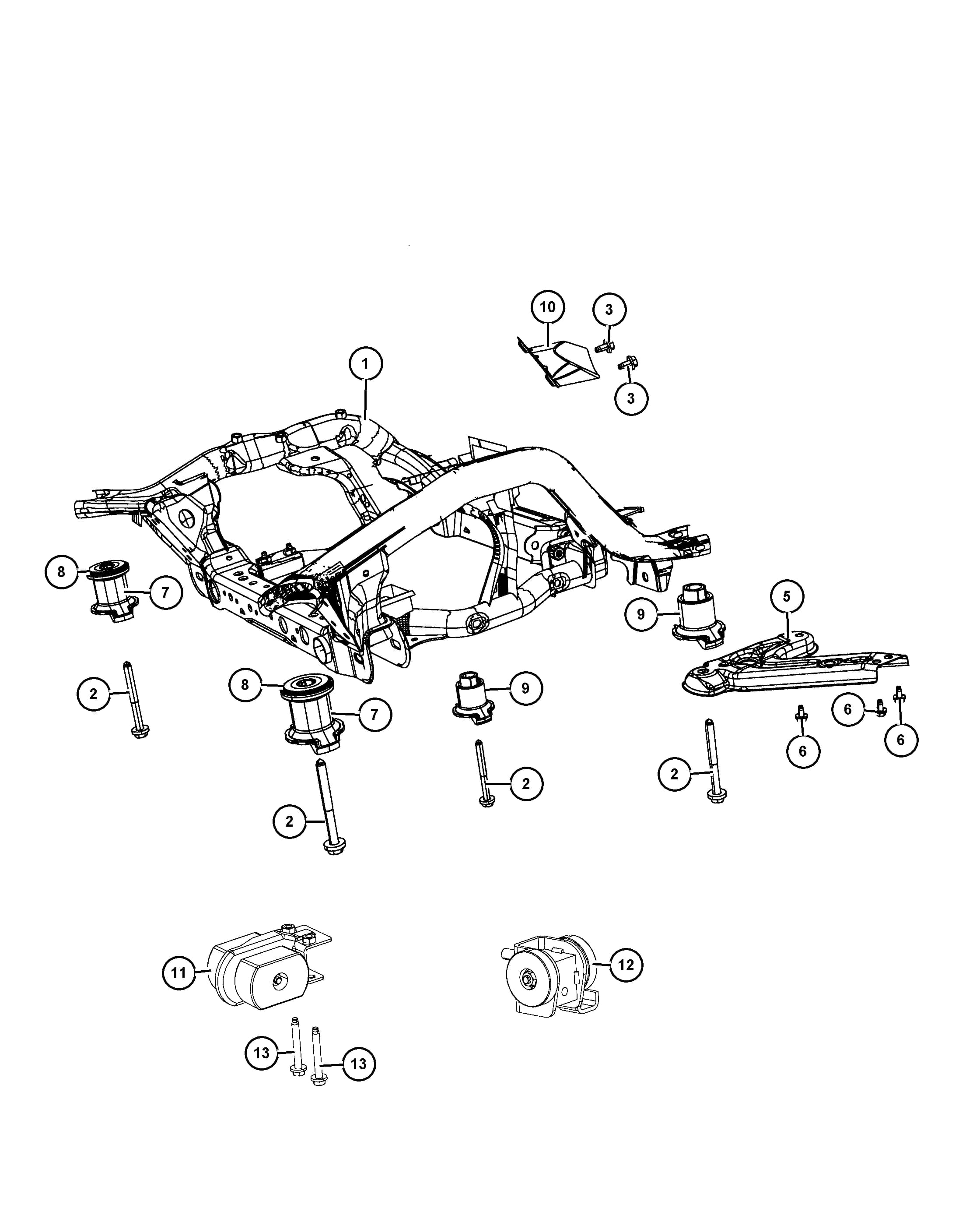 2017 W3 - GRAND CHEROKEE (EGYPT CKD) (CKD, EXPORT, MEXICO) — 2 FRONT SUSPENSION › 02 120 CRADLE