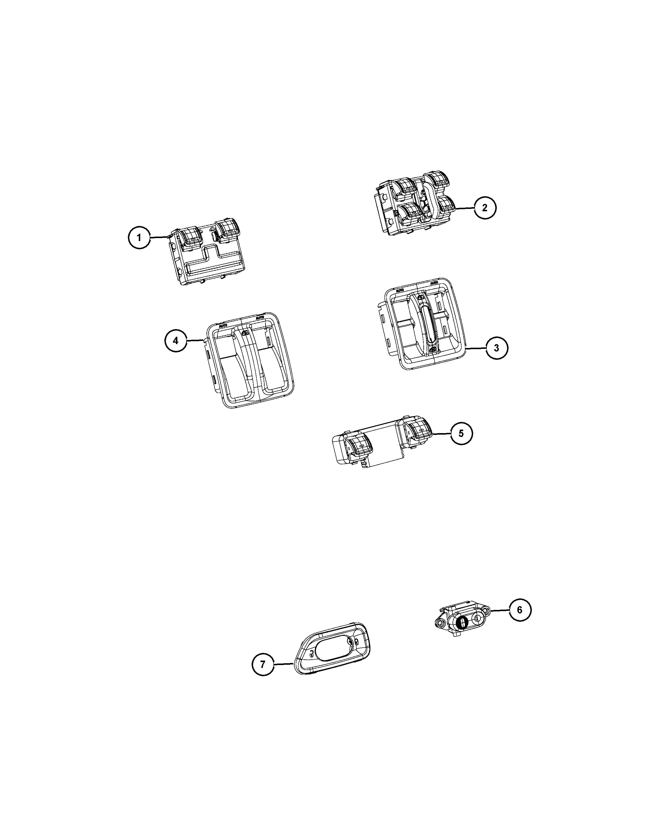 [X81: Instrument Panel Parts Module], [JPY: Pwr Windows, Front 1-Touch Down] — 2017 JK - JEEP WRANGLER — 8 ELECTRICAL › 30 815 SWITCHES, DOORS AND WINDOWS