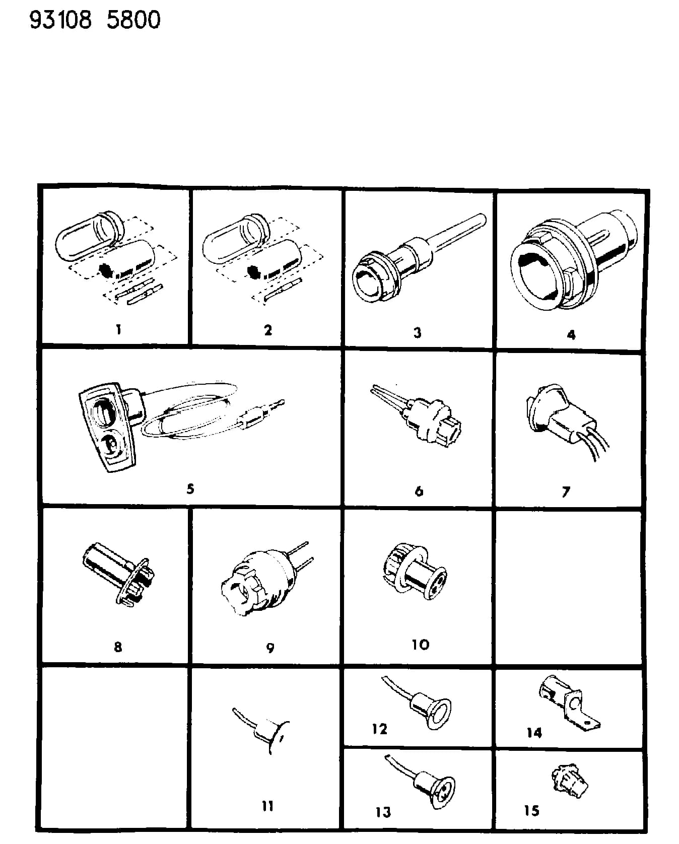 SOCKET, CORNERING LAMP (BULB #3157--154509) — 1993 P -PASSENGER (MEXICO) — 8 ELECTRICAL › 57 57 SOCKETS AND BULBS--EXTERIOR LAMPS