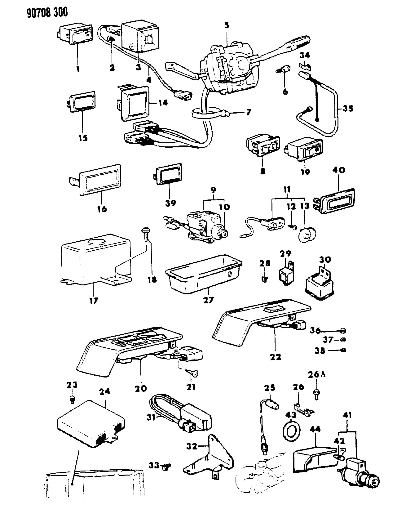 1990 I -IMPORT (CKD, EXPORT, MEXICO, US) — 8 ELECTRICAL › 03 3 SWITCHES & ELECTRICAL CONTROLS, 45-VISTA