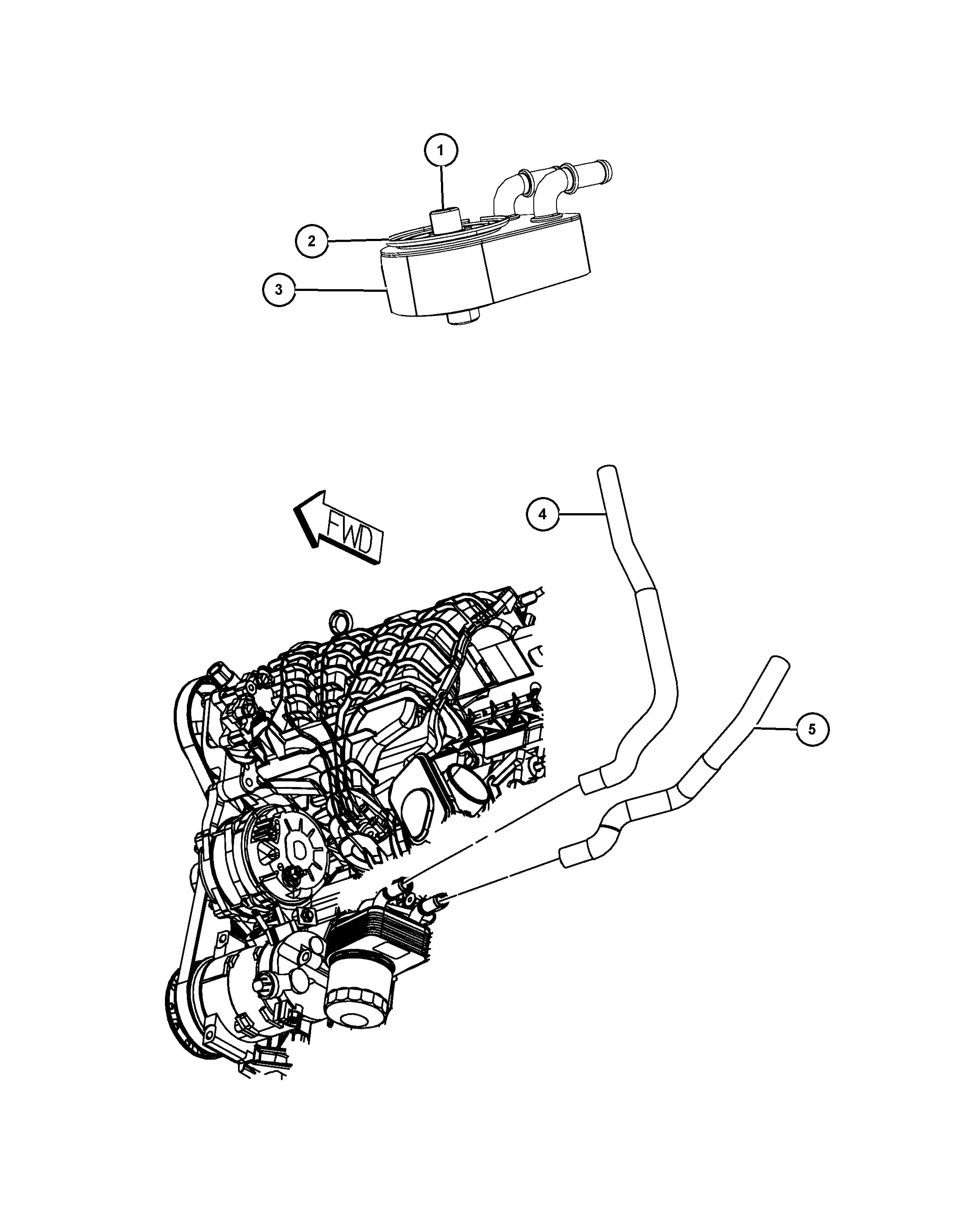 2017 JC - DODGE JOURNEY — 9ED3 2.4L GAS; ENGINE › 17 805 ENGINE OIL COOLER AND HOSES/TUBES 2.4L [ED3]