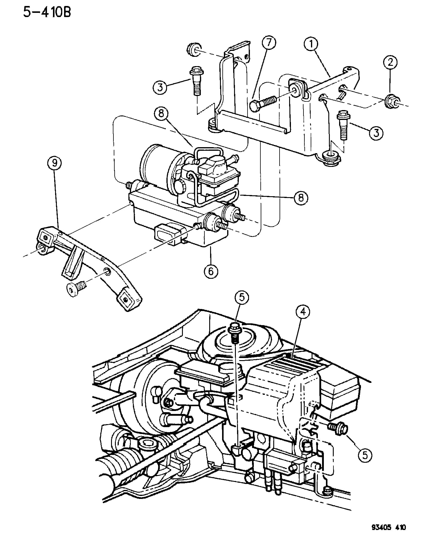 BRACKET ASSEMBLY, HCU MOUNTING *** — 1993 L -CONCORDE/ NEWYORKER/ LHS/ INTREPID/ VISION (MEXICO) — 5 BRAKES, SERVICE › 05 5 HYDRAULIC CONTROL UNIT, ANTI-LOCK BRAKES