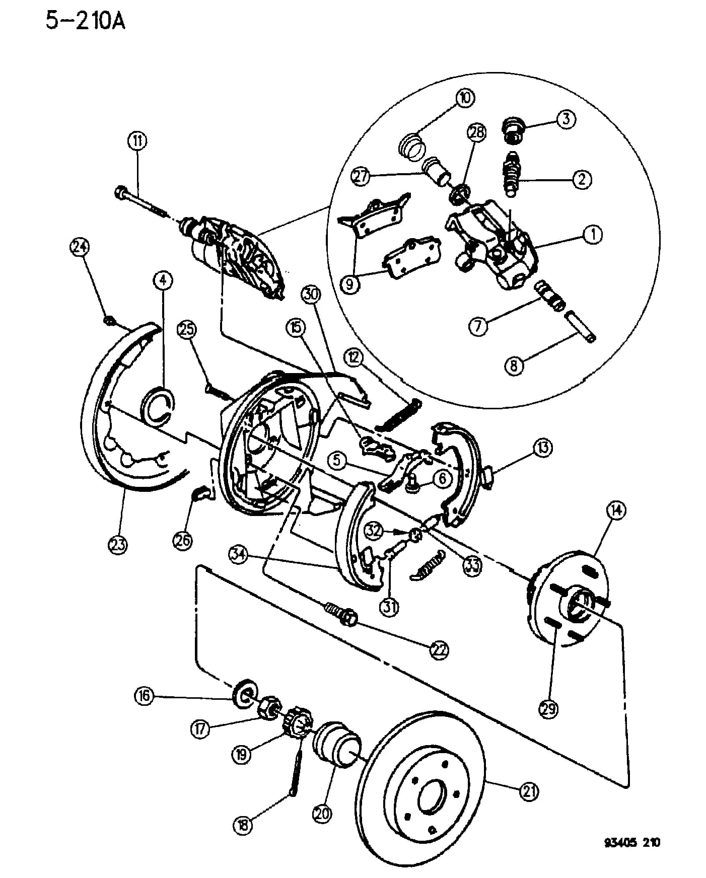 SHOE & LINING PACKAGE, REAR DISC BRAKE 1993-4 *** — 1993 L -CONCORDE/ NEWYORKER/ LHS/ INTREPID/ VISION (MEXICO) — 5 BRAKES, SERVICE › 03 3 BRAKES, REAR, W/REAR DISC