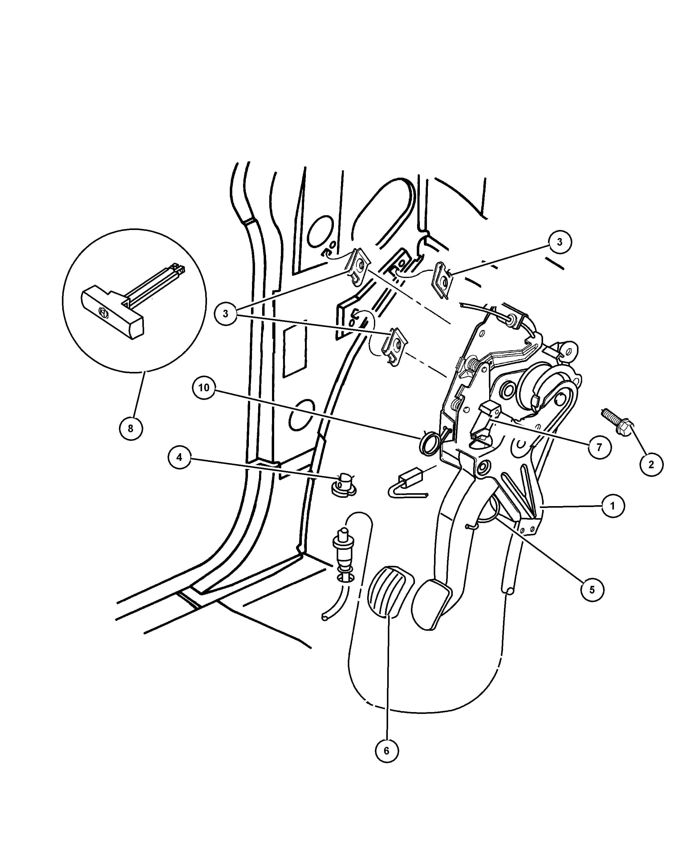 1999 GS - VOYAGER (GRAZ) (CKD, EXPORT, MEXICO, US) — 4 PARKING BRAKE › 01 142 LEVER,PARKING BRAKE,FOOT OPERATED