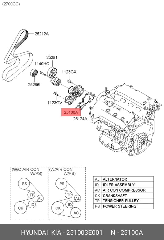 WATER PUMP — Engine Compartment