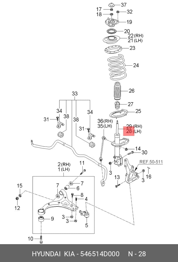 STRUT ASS~Y — Suspension &amp; Frame