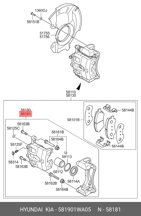 WHEEL CALLIPER ASSY — Caliper Assembly