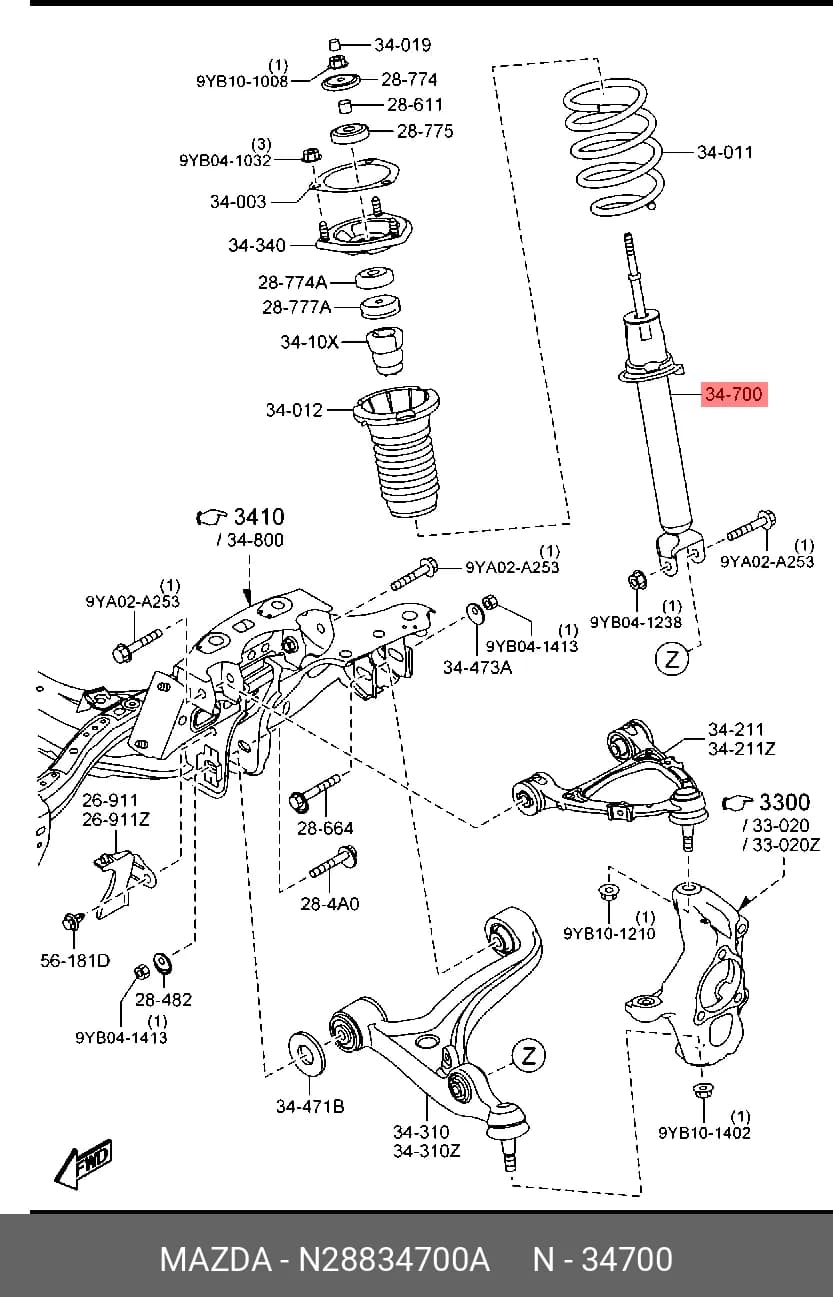 STRUT ASS~Y — Suspension &amp; Frame