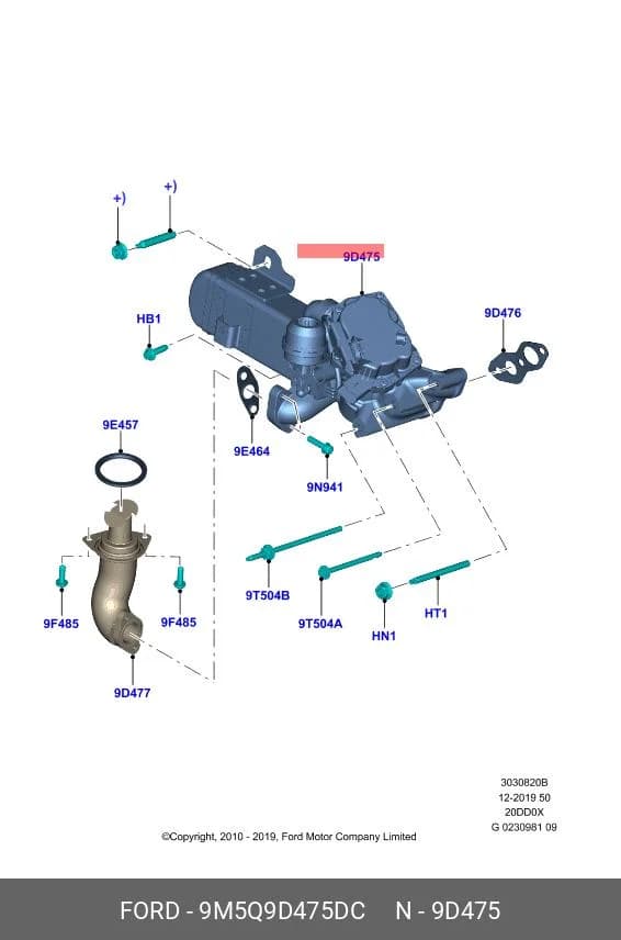 EGR VALVE ASS`Y — Engine Compartment