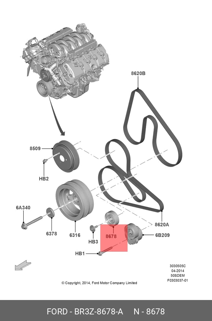 PULLEY TENSIONER — Engine Compartment