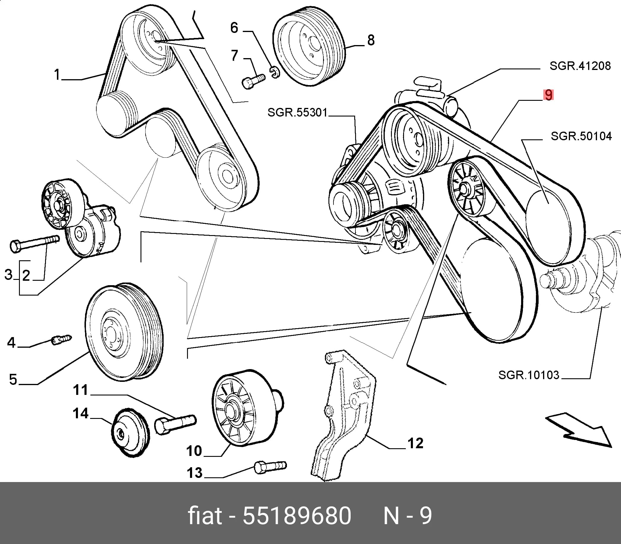 MULTIRIB BELT — Engine Compartment