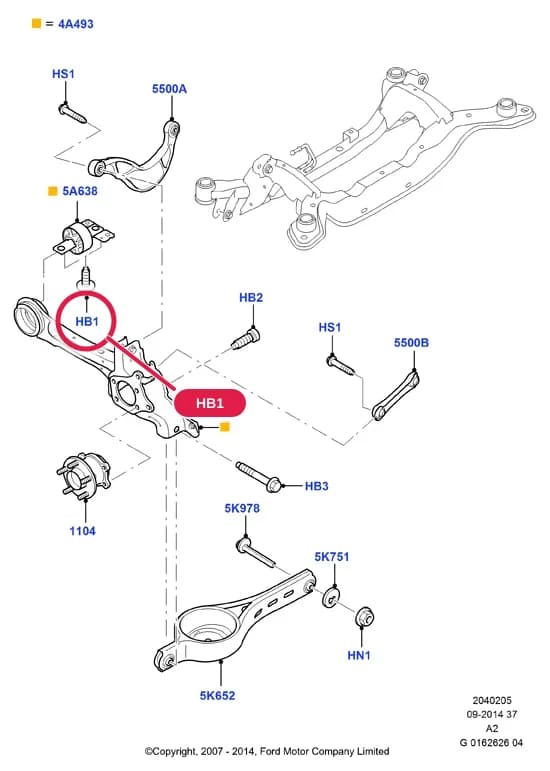 2 Chassis — 20402 Chassis.Rear Cross Member / Knuckle & Hub › 2040205 Rear Knuckle And Suspension Arms