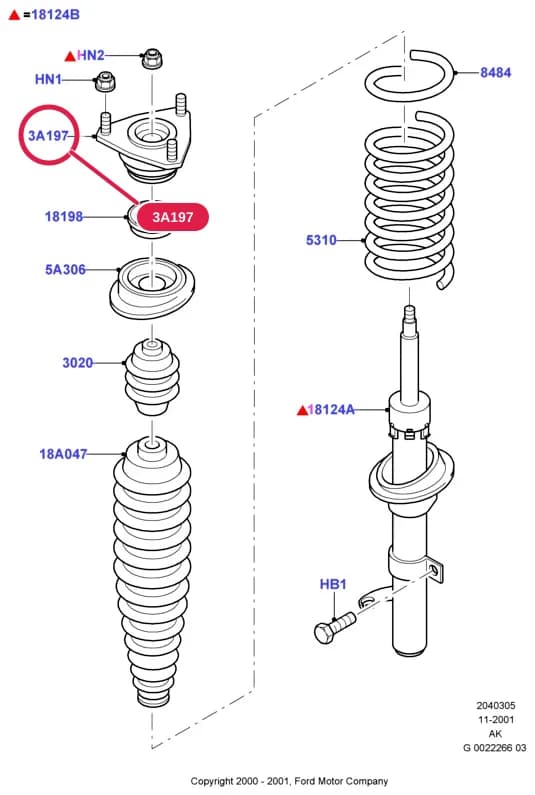 Mounting Assy; Manual Transmission; 'Focus RS' — 2 Chassis — 20403 Chassis.Springs/Struts & Shock Absorbers › 2040305 Front Suspension Struts And Springs