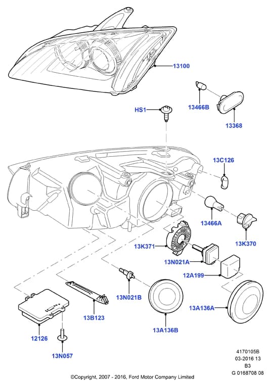 4 Electrical — 41701 Electrical.Front & Interior Lamps › 4170105B Headlamps And Front Flasher Lamps