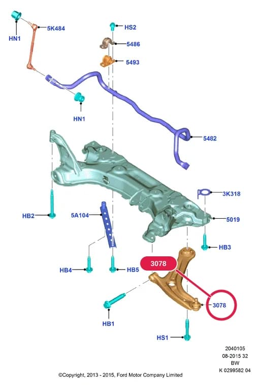 Arm Assy - Front Suspension; RH — 2 Chassis — 20401 Chassis.Front X Member / Knuckle & Hub › 2040105 Front Susp.Arms/Stabilizer/X-Member