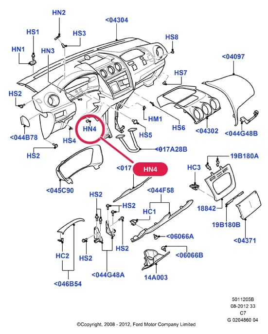 5 Body And Paint — 50112 Body And Paint.Instrument Panel And Console › 5011205B Instrument Panel