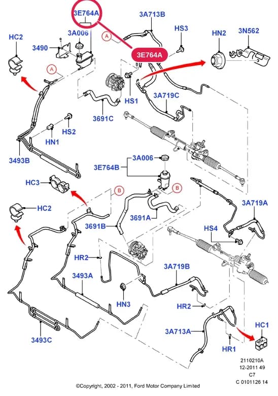 2 Chassis — 21102 Chassis.Steering Gear, Hoses & Pump › 2110210A Supply & Return Hoses - Power Strg;