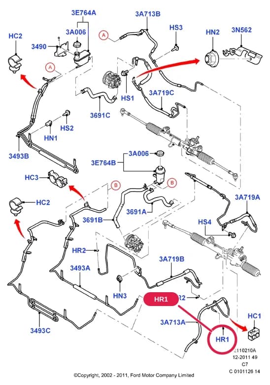 2 Chassis — 21102 Chassis.Steering Gear, Hoses & Pump › 2110210A Supply & Return Hoses - Power Strg;