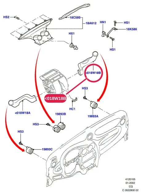Hose - Air; RH; LHD — 4 Electrical — 41201 Electrical.Heater Blower, Air Vents & Ducts › 4120105 Air Vents, Louvres And Ducts