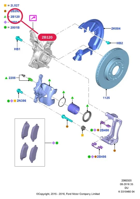 Caliper; RH — 2 Chassis — 20603 Chassis.Front Brake Discs & Caliper › 2060305 Front Brake Discs And Calipers