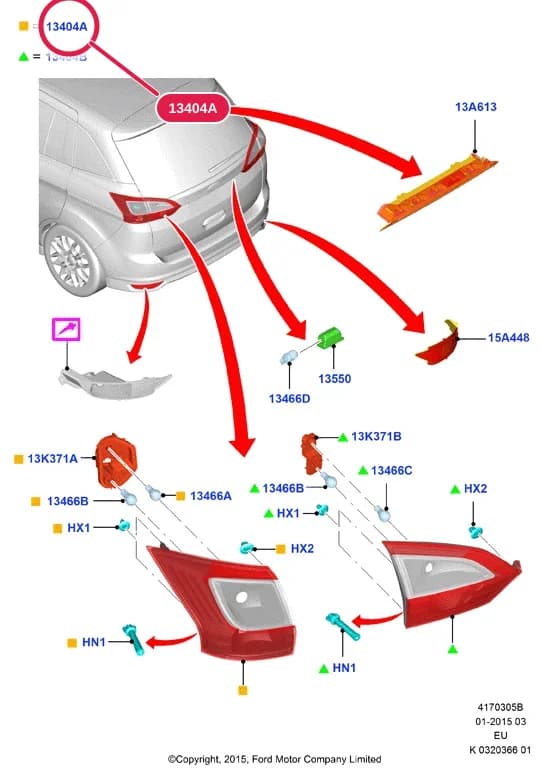Lamp Assy - Rear; RH; Outer — 4 Electrical — 41703 Electrical.Rear And Roof Width Marker Lamps › 4170305B Rear Lamps