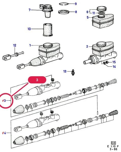 E Brakes - Brake Pipes - Wheels — E01 Brakes - Brake Pipes - Wheels.Master Cylinder/Brake Booster/Pipes › E01010 Master Cylinder - Brake System