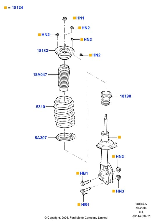 Shock Absorber Assy; RH; Lincoln/Mercury Series — 2 Chassis — 20403 Chassis.Springs/Struts & Shock Absorbers › 2040305A Front Suspension Struts And Springs