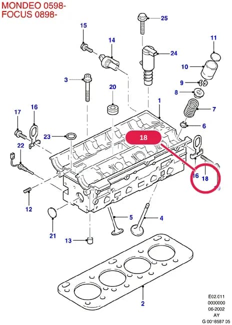 AYE Zetec E — AYE02 Zetec E.Cylinder Head/Valves/Rocker Cover › AYE02011 Cylinder Head;