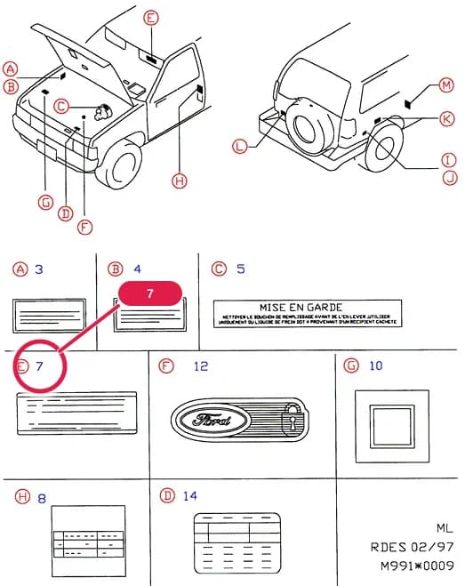 A Body And Related Parts — A01 Body And Related Parts.Bodyshells/Repair Panels/Mouldings › A01050 Decals