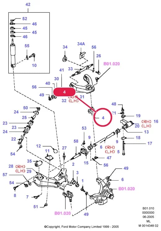 B Front Axle — B01 Front Axle.Front Axle/Suspension/Drive Shafts › B01010 Front Suspension Arms & Stabilizer