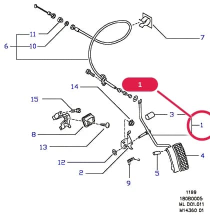 D Pedals And Related Parts — D01 Pedals And Related Parts.Accelerator/Injection Pump Controls › D01011 Accelerator/Injection Pump Controls