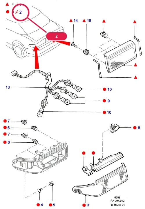 Lamp Assy; RH; LHD — J Electrical System — J04 Electrical System.Rear Lamps › J04012 Rear/Stop And Flasher Lamps