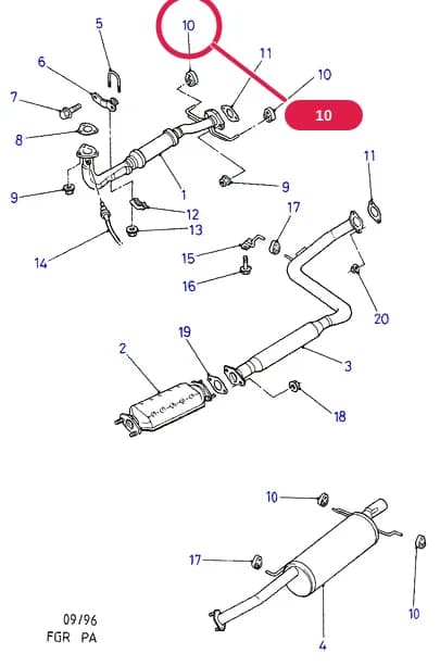 F Engine Assemblies Mounted On Body — F04 Engine Assemblies Mounted On Body.Exhaust System And Heat Shields › F04015 Exhaust System With Catalyst